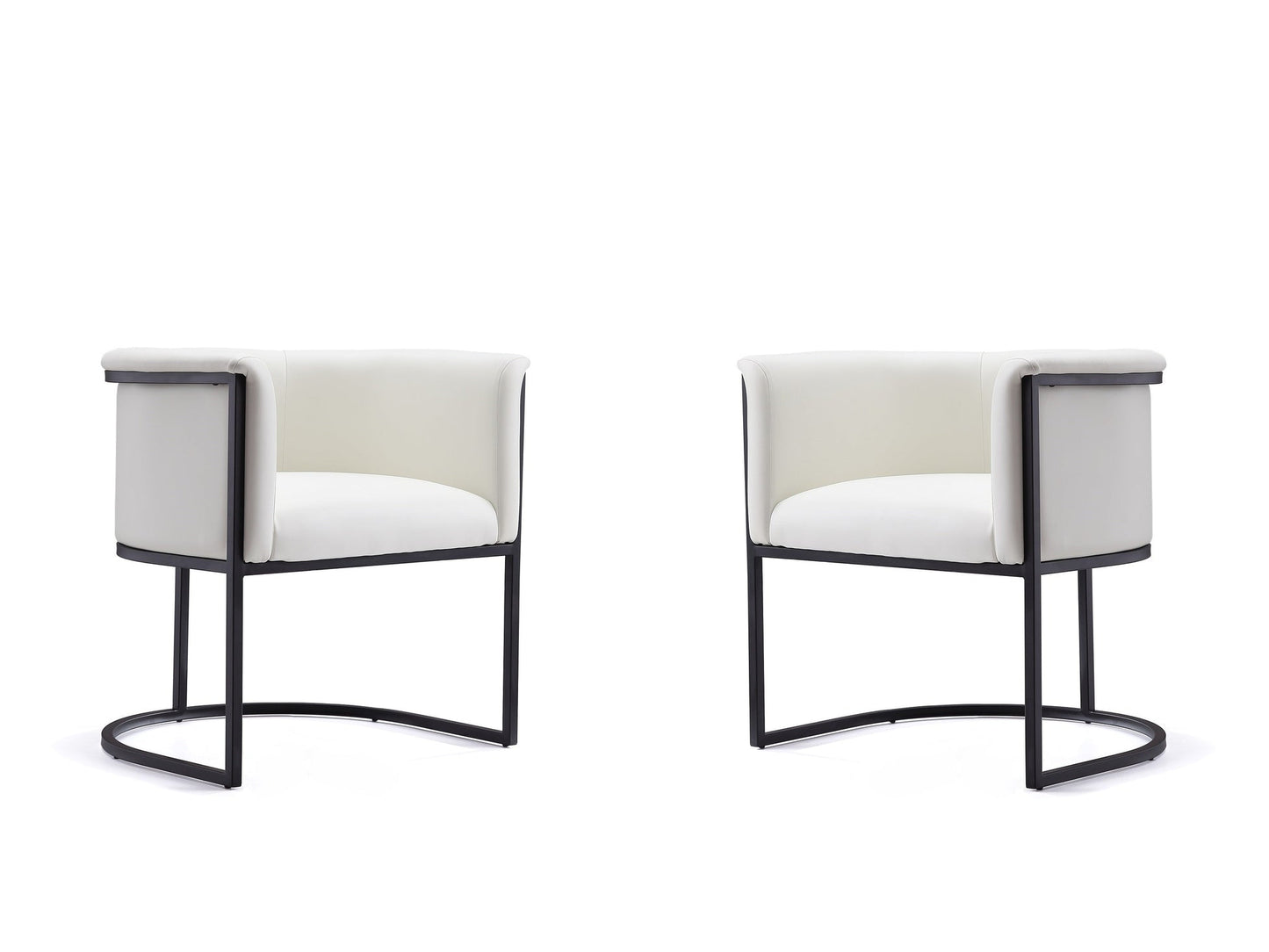 Cosmopolitan Dining Chair in White and Black (set of 2) - Ornate Home