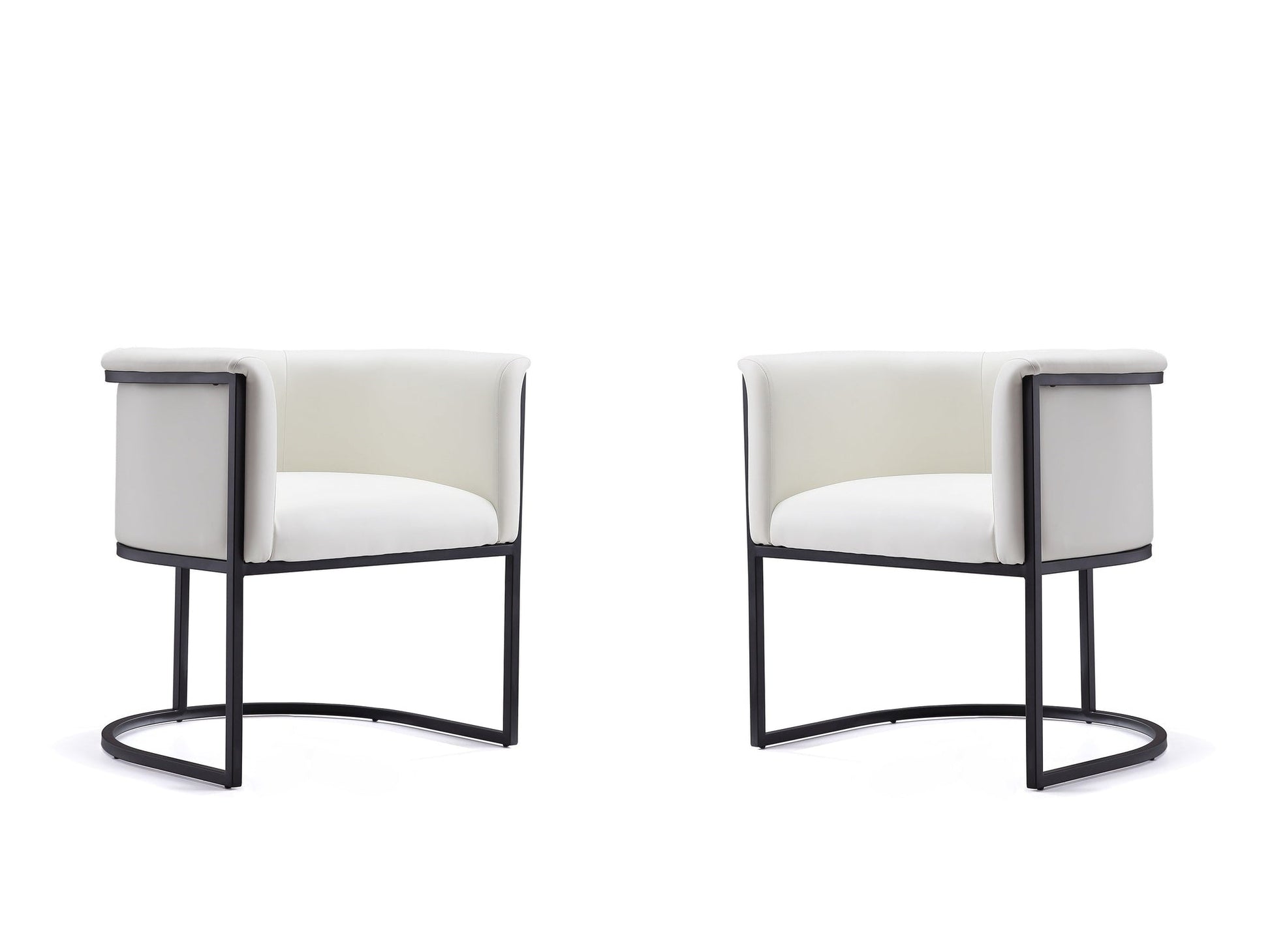 Cosmopolitan Dining Chair in White and Black (set of 2) - Ornate Home