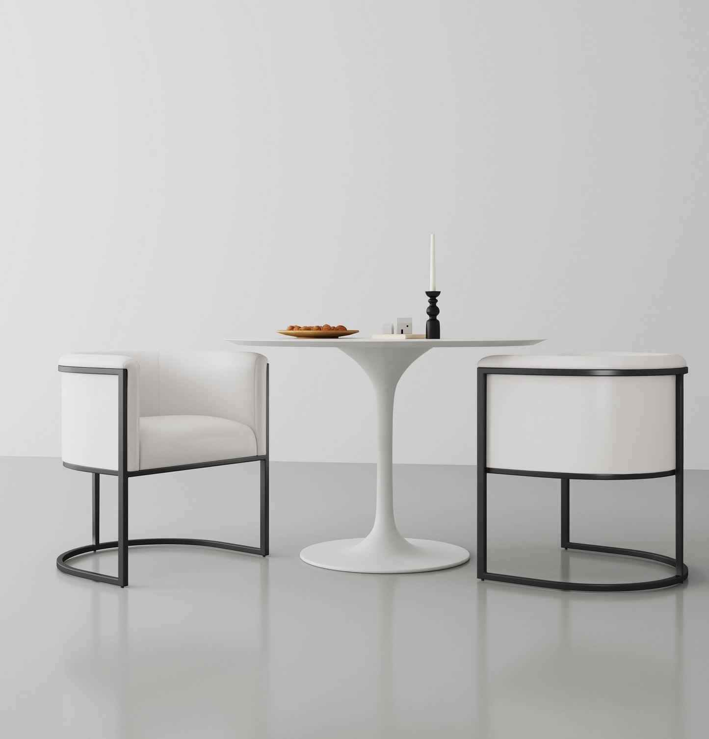 Cosmopolitan Dining Chair in White and Black (set of 2) - Ornate Home
