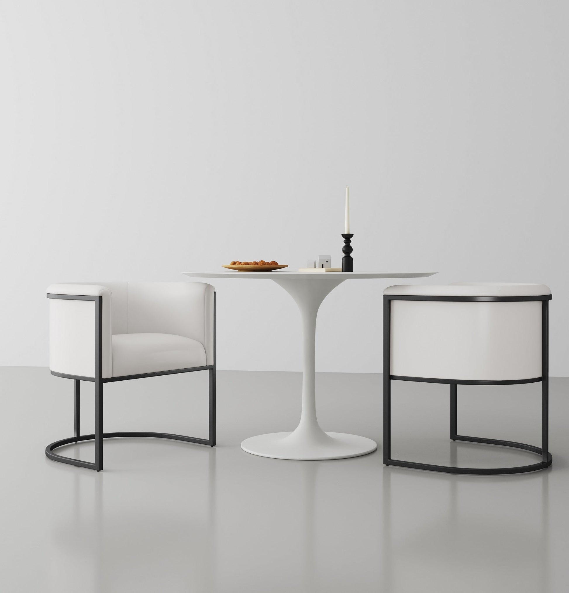 Cosmopolitan Dining Chair in White and Black (set of 2) - Ornate Home