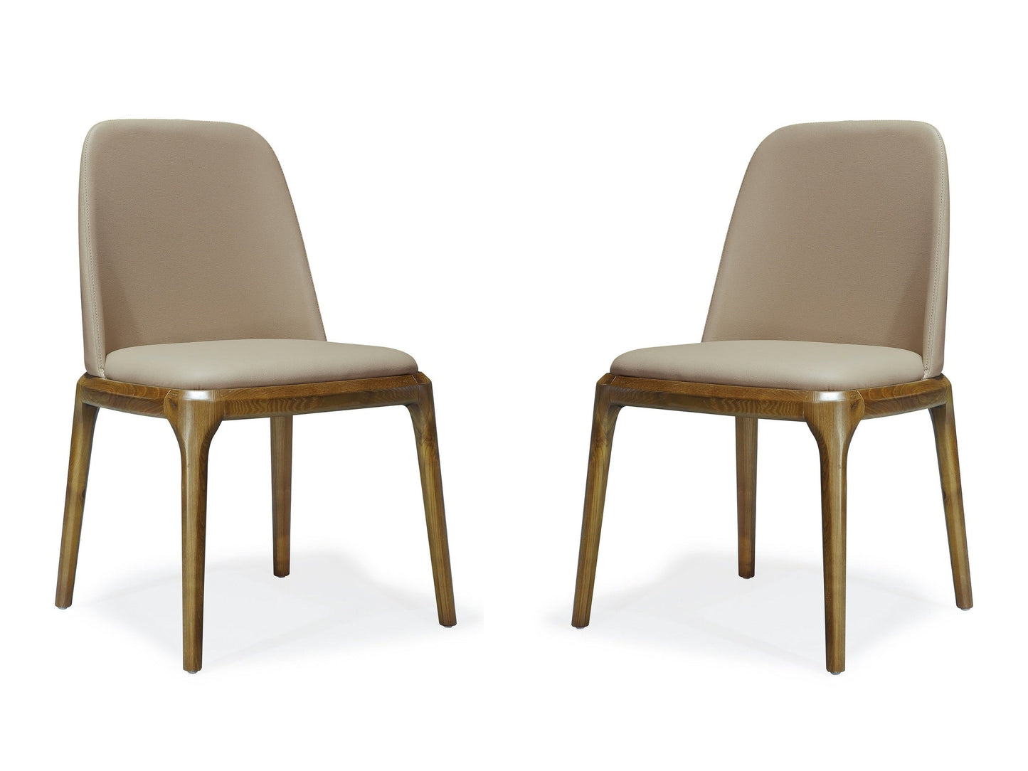 Courding Dining Chair in Tan and Walnut (set of 2) - Ornate Home