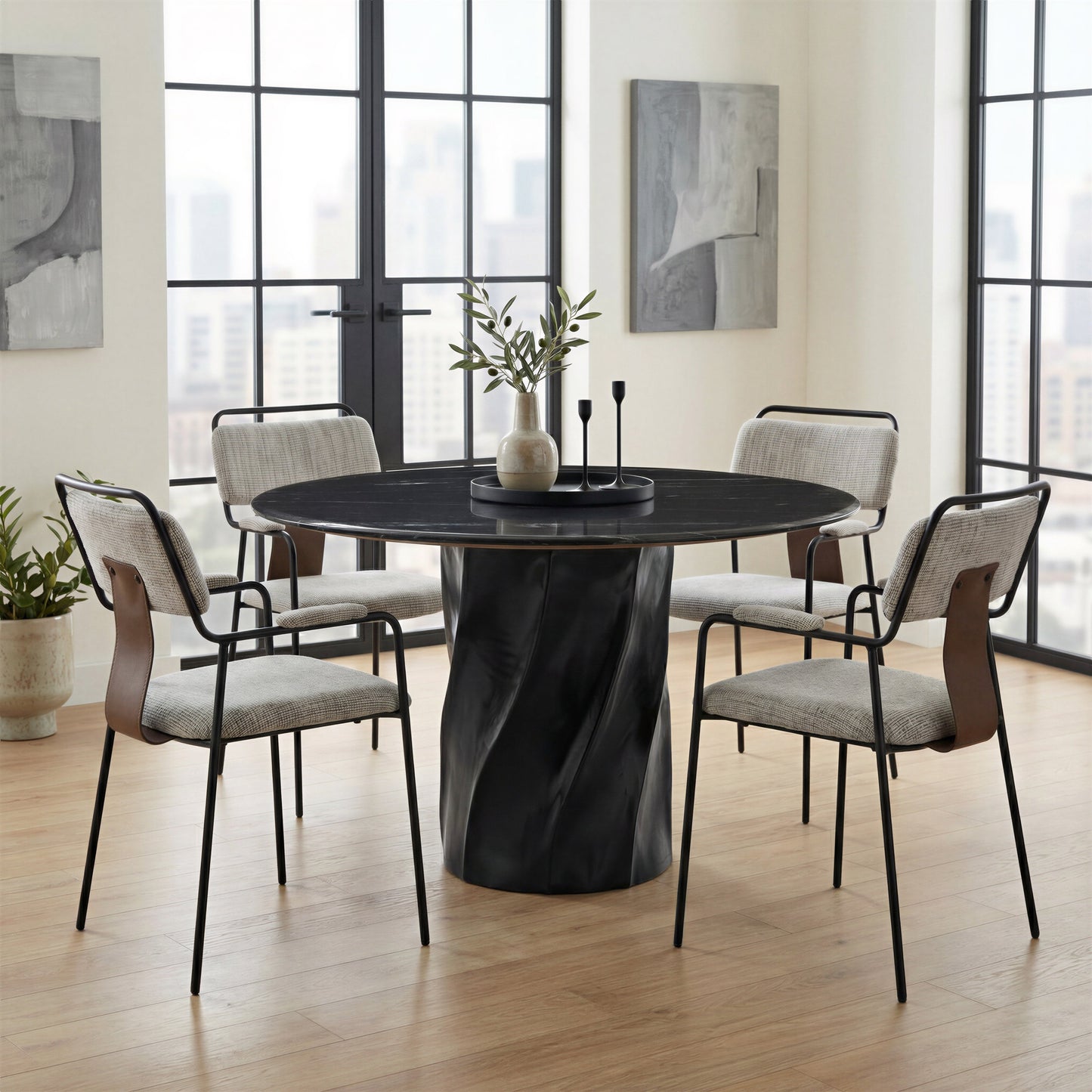 Couva Gray Tweed Dining Chair (Set of 2) - Ornate Home