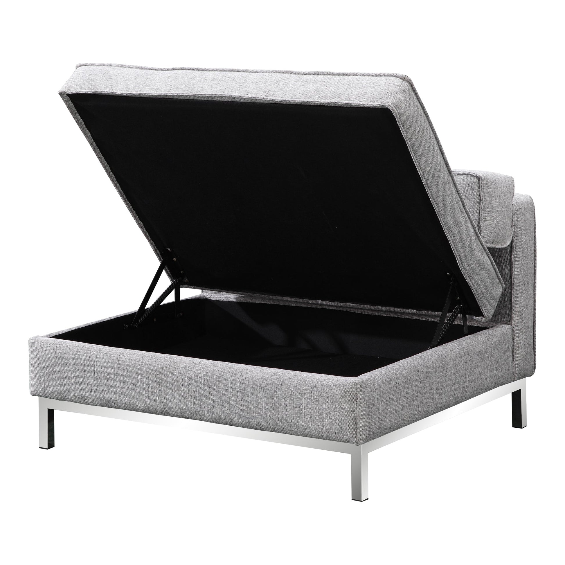 Covella Grey Ottoman Storage - Ornate Home