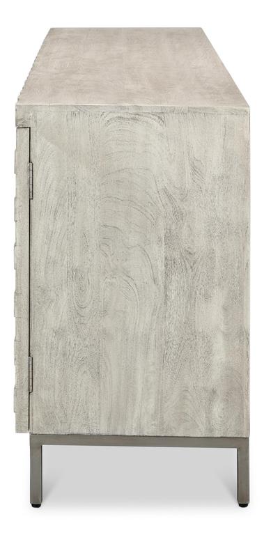Cubist Grey Four Door Sideboard - Ornate Home