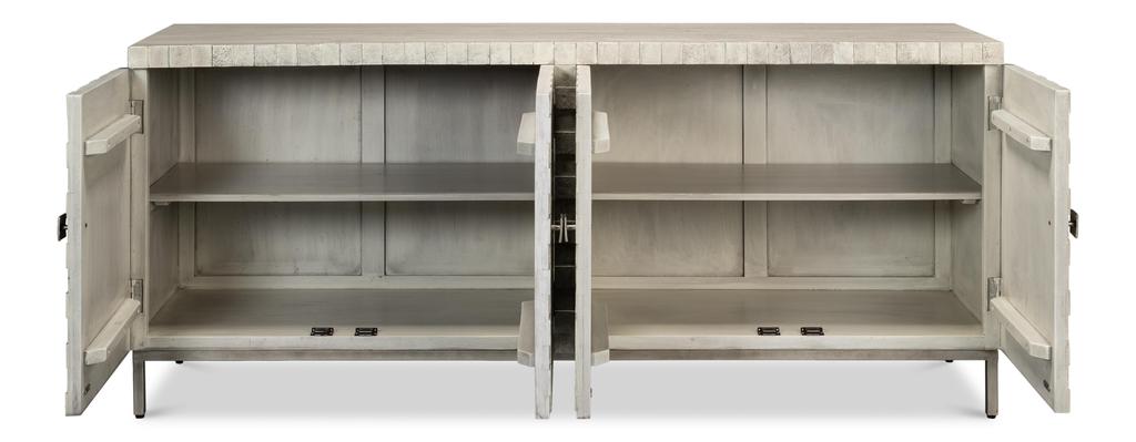 Cubist Grey Four Door Sideboard - Ornate Home