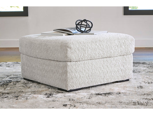 Cuddle Arctic Plush Oversized Accent Ottoman- Viva Furn