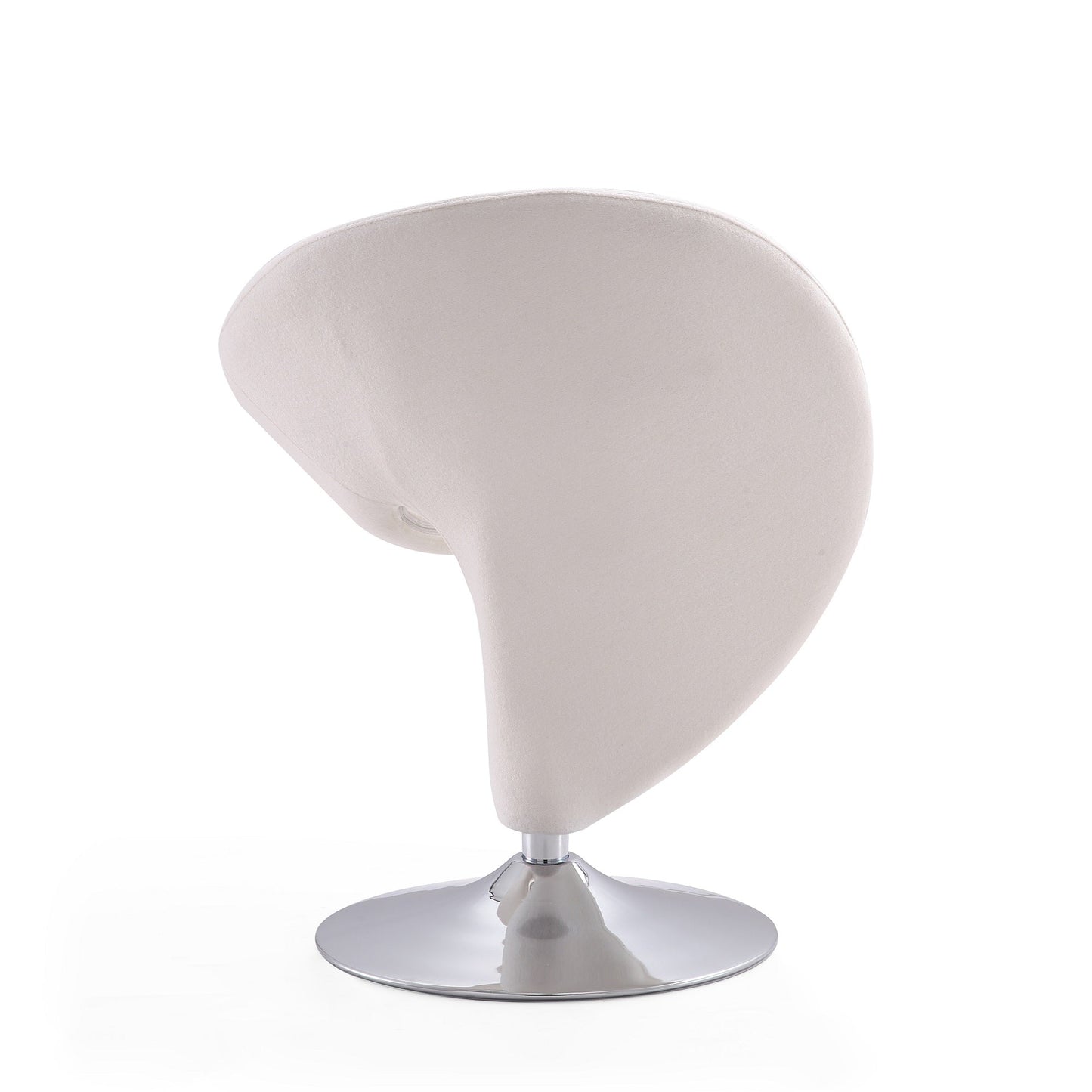 Curl Swivel Accent Chair in Cream and Polished Chrome (set of 2) - Ornate Home