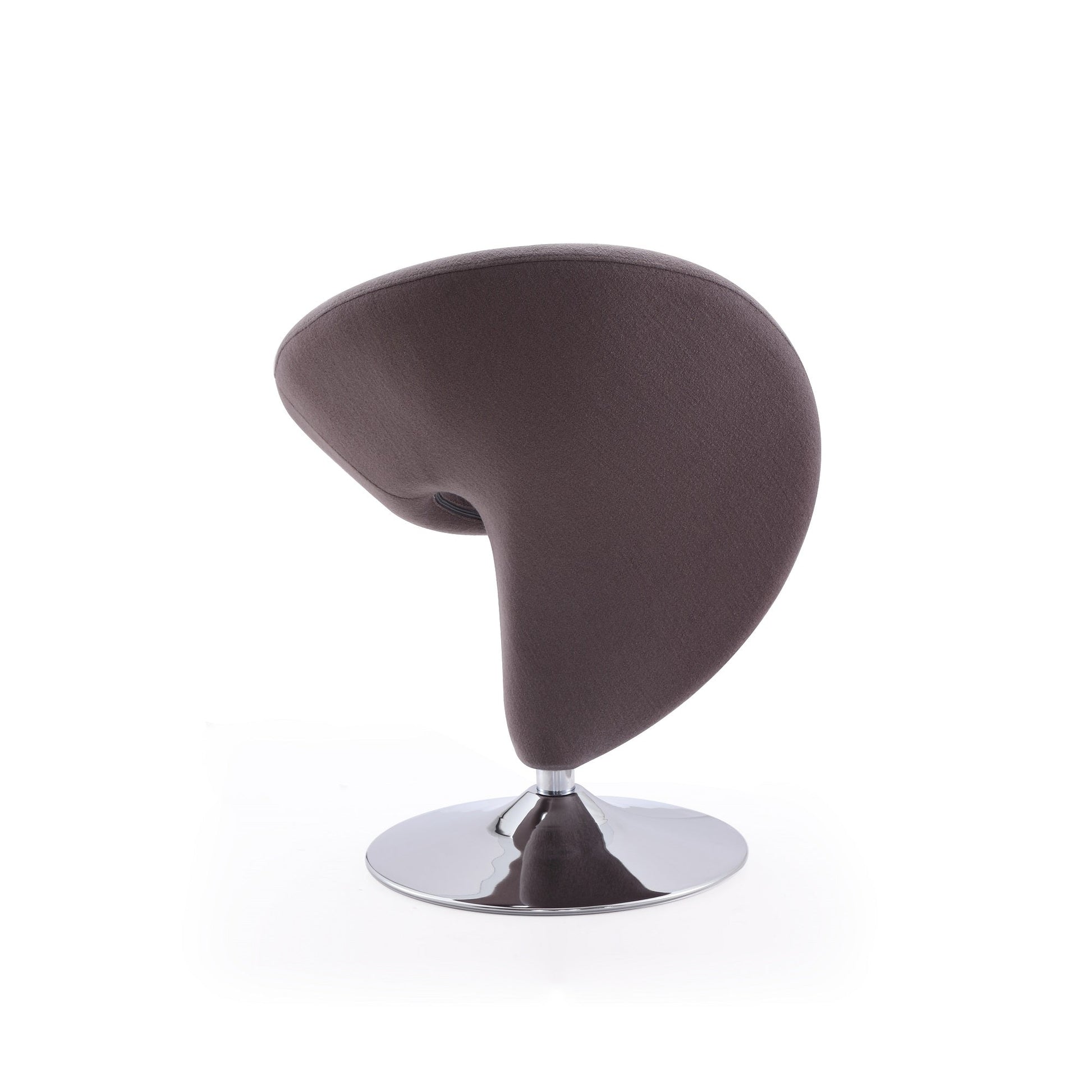 Curl Swivel Accent Chair in Grey and Polished Chrome - Ornate Home