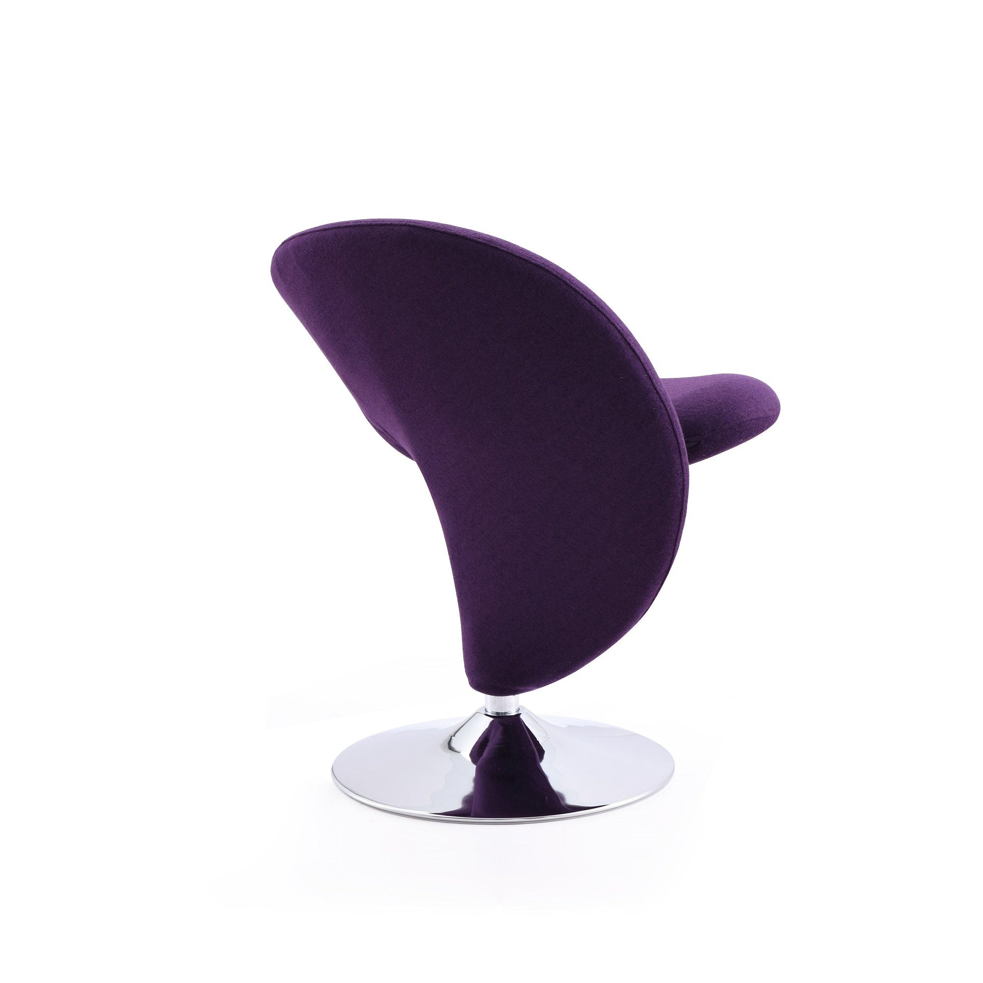 Curl Swivel Accent Chair in Purple and Polished Chrome - Ornate Home