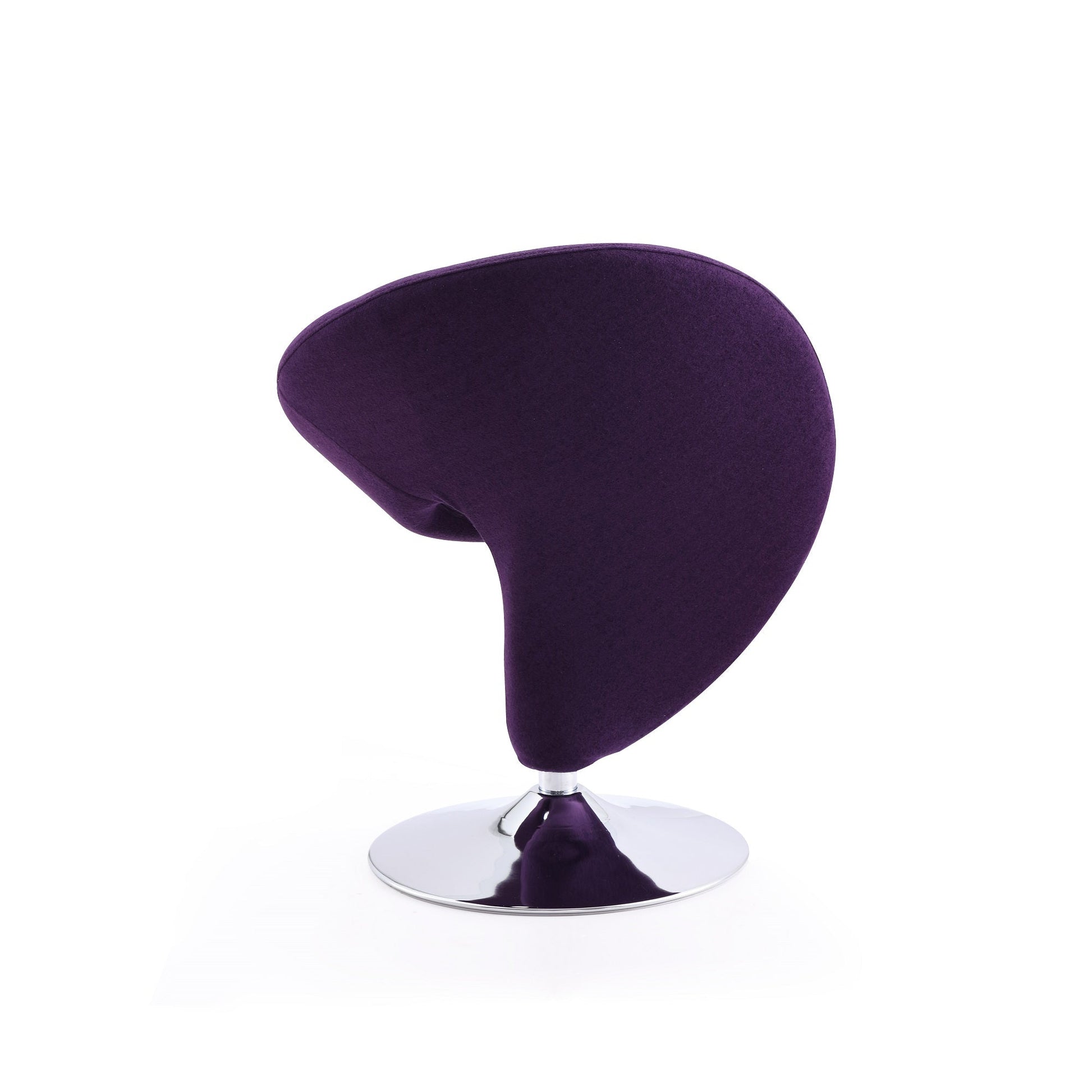 Curl Swivel Accent Chair in Purple and Polished Chrome (set of 2) - Ornate Home
