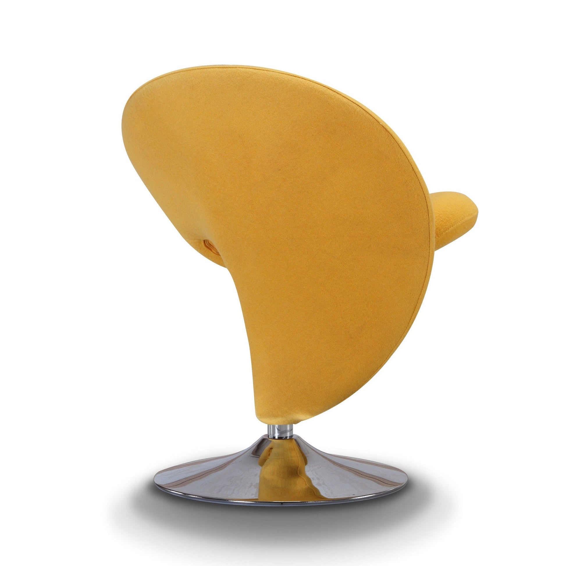 Curl Swivel Accent Chair in Yellow and Polished Chrome (set of 2) - Ornate Home