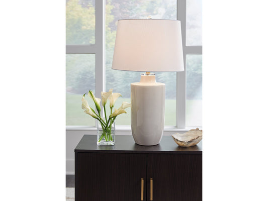 Cylener Off White Table Lamp (Set of 2)- Viva Furn