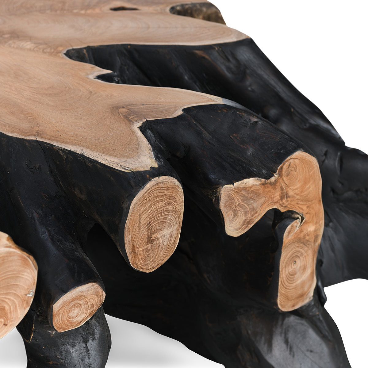 Cypress Root Black/Natural Square Coffee Table - Ornate Home