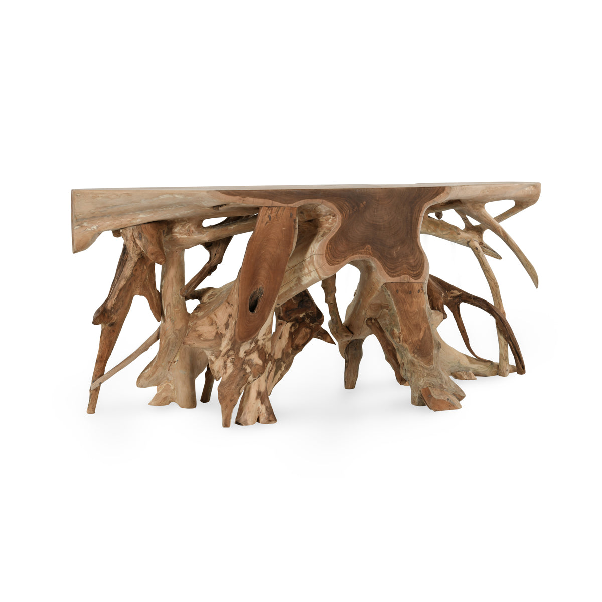 Cypress Root Natural Console Table (70”W) - Ornate Home