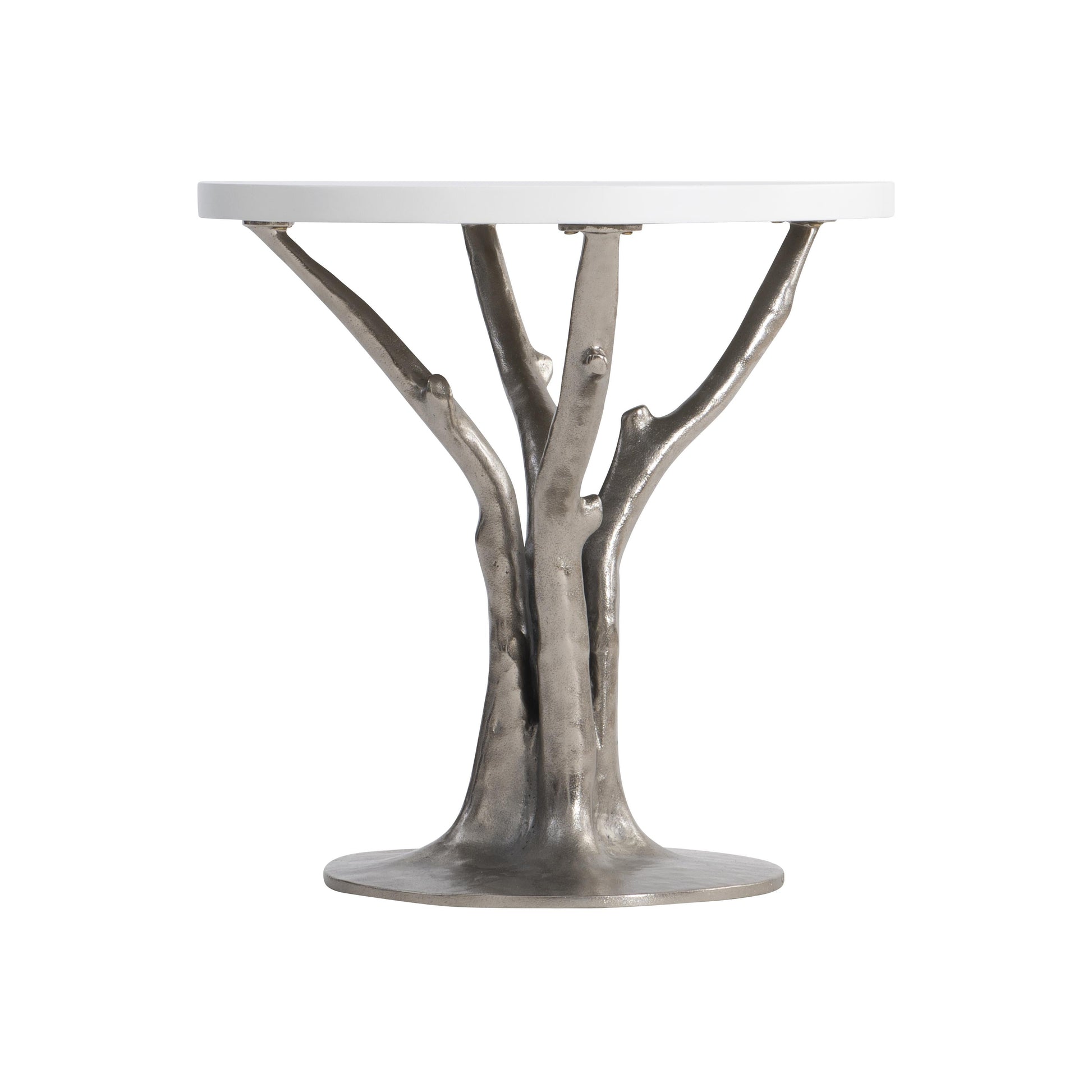 Cyprus Bone/Shiny Nickel Outdoor Side Table - Ornate Home