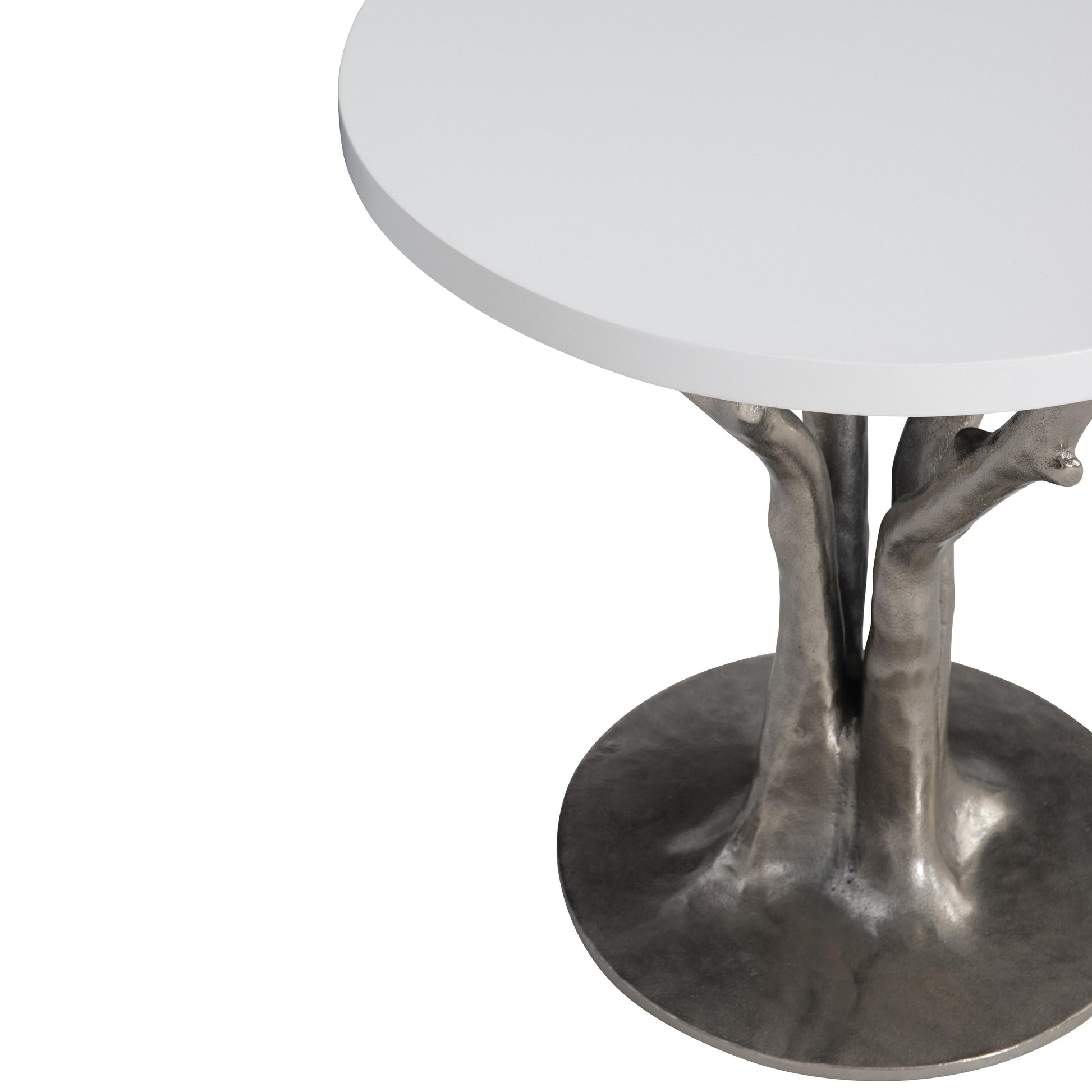 Cyprus Bone/Shiny Nickel Outdoor Side Table - Ornate Home