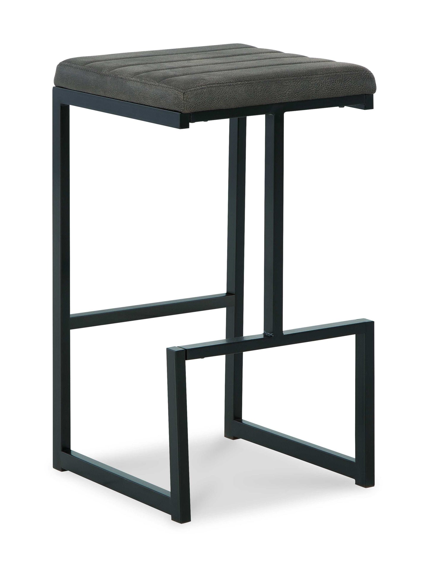 Strumford Gray & Black Bar Height Bar Stool (Set of 2)