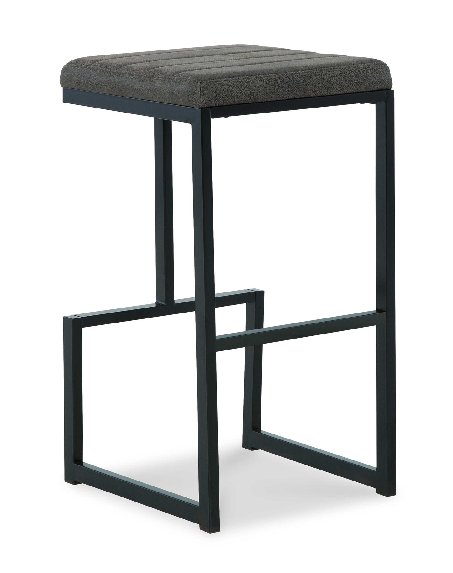 Strumford Gray & Black Bar Height Bar Stool (Set of 2)