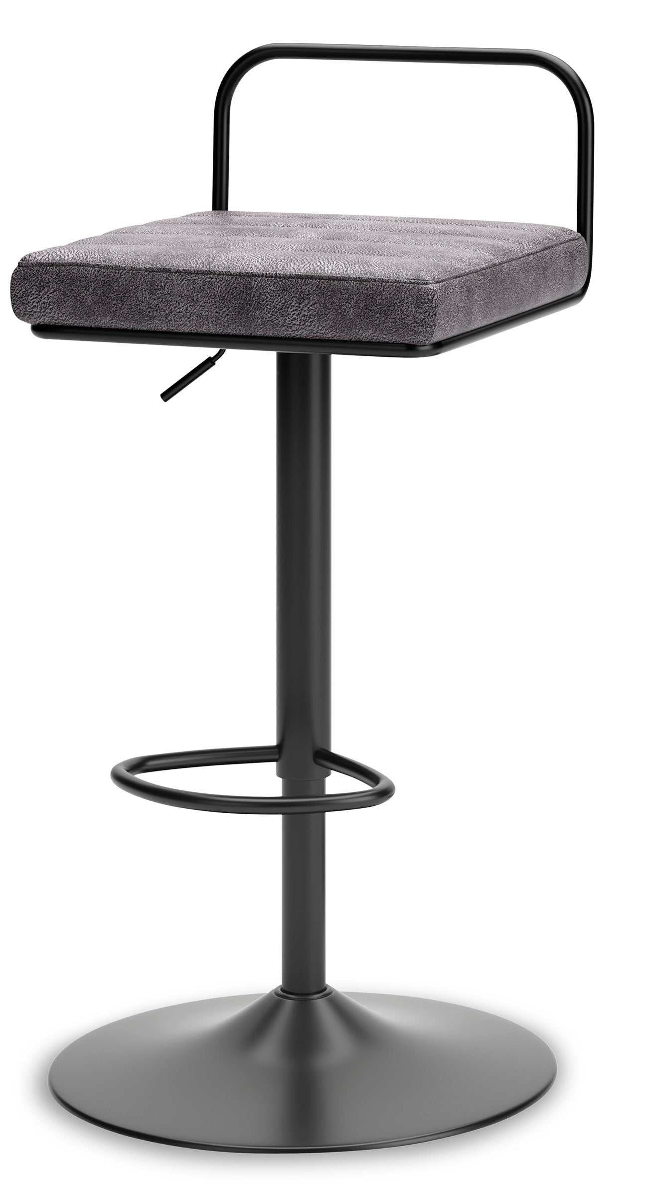 Strumford Gray & Black Bar Height Bar Stool (Set of 2)