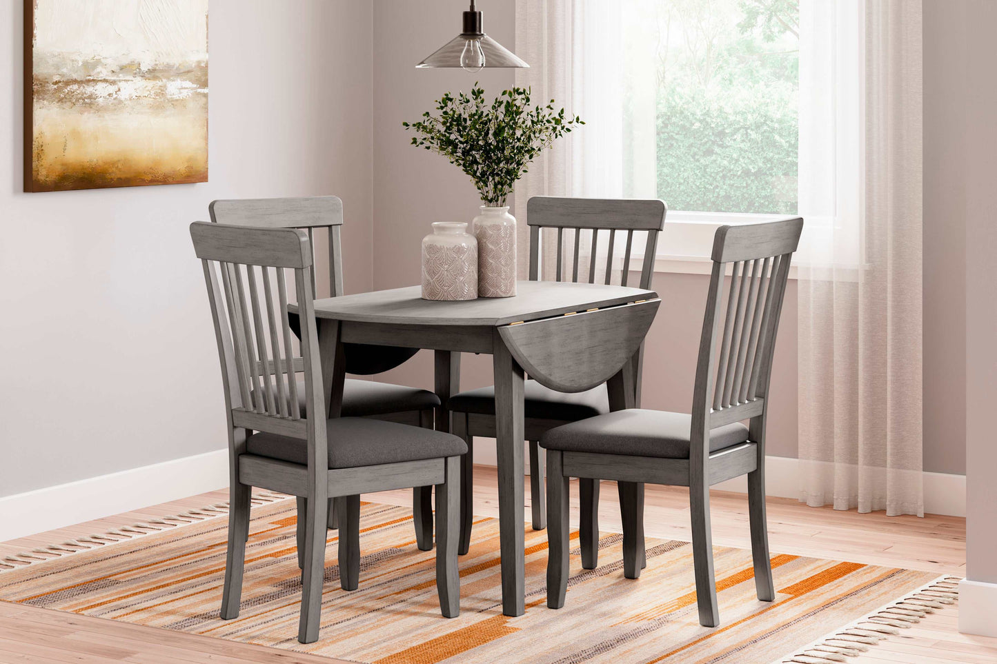 Shullden Gray Dining Room Set / 5pc