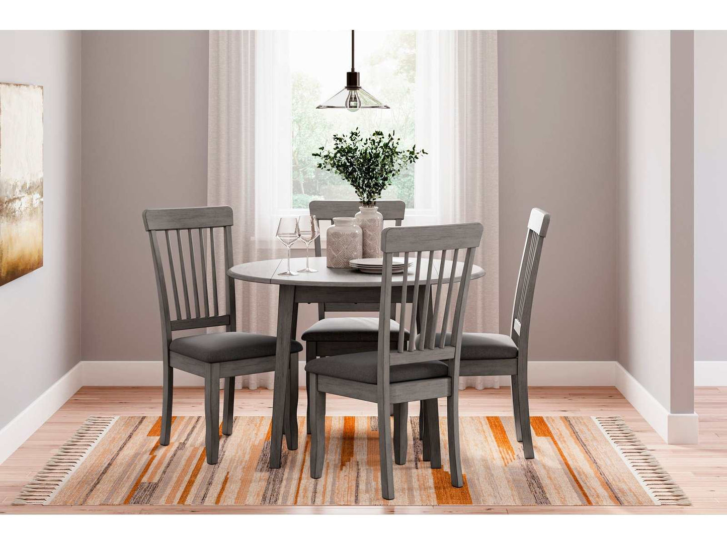 Shullden Gray Dining Room Set / 5pc