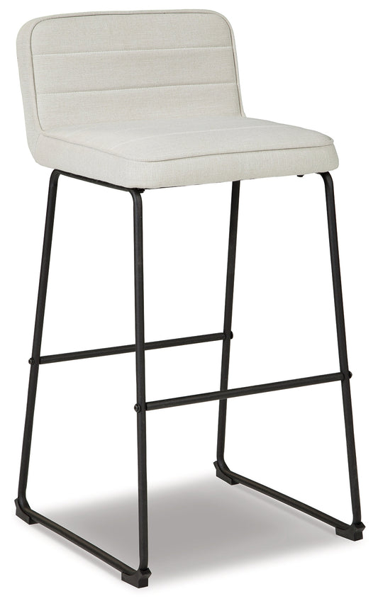 Nerison Linen/Black Bar Height Bar Stool