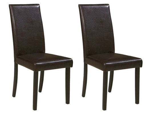 Kimonte Dark Brown Faux Leather Dining Chair (Set of 2)