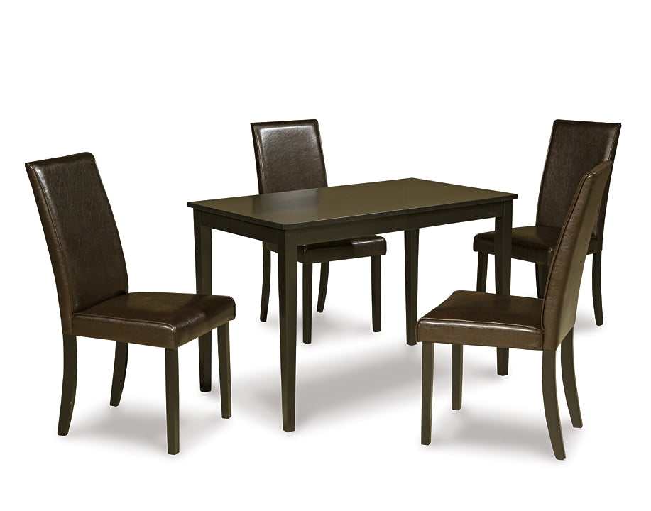 Kimonte Faux Leather Dining Room Set / 5pc