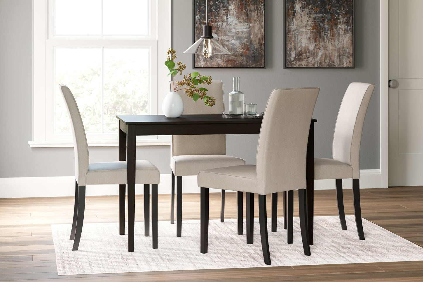 Kimonte Multi Dining Table and 4 Chairs