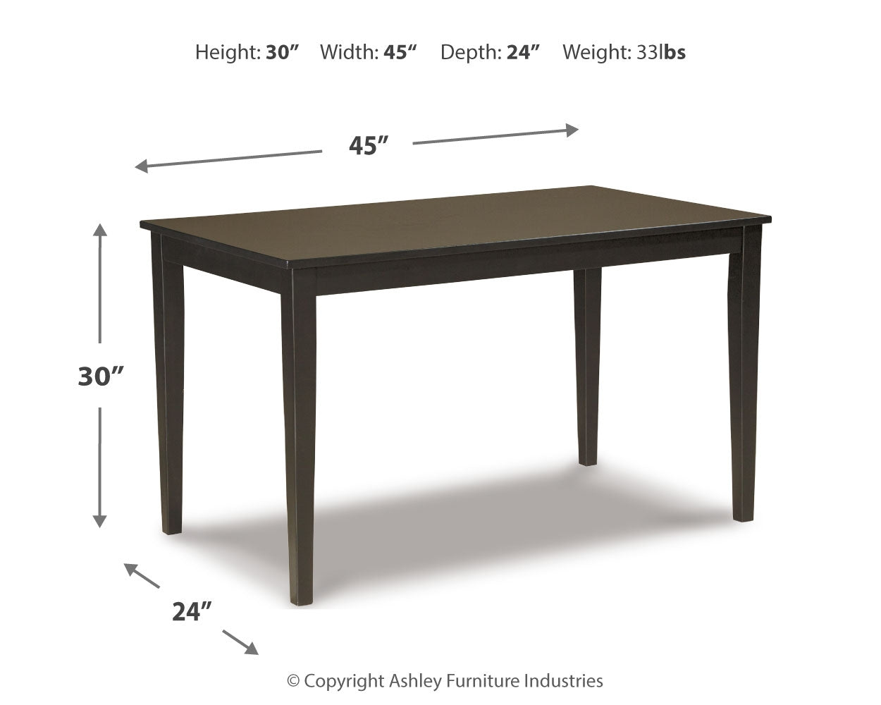 Kimonte Multi Dining Table and 4 Chairs