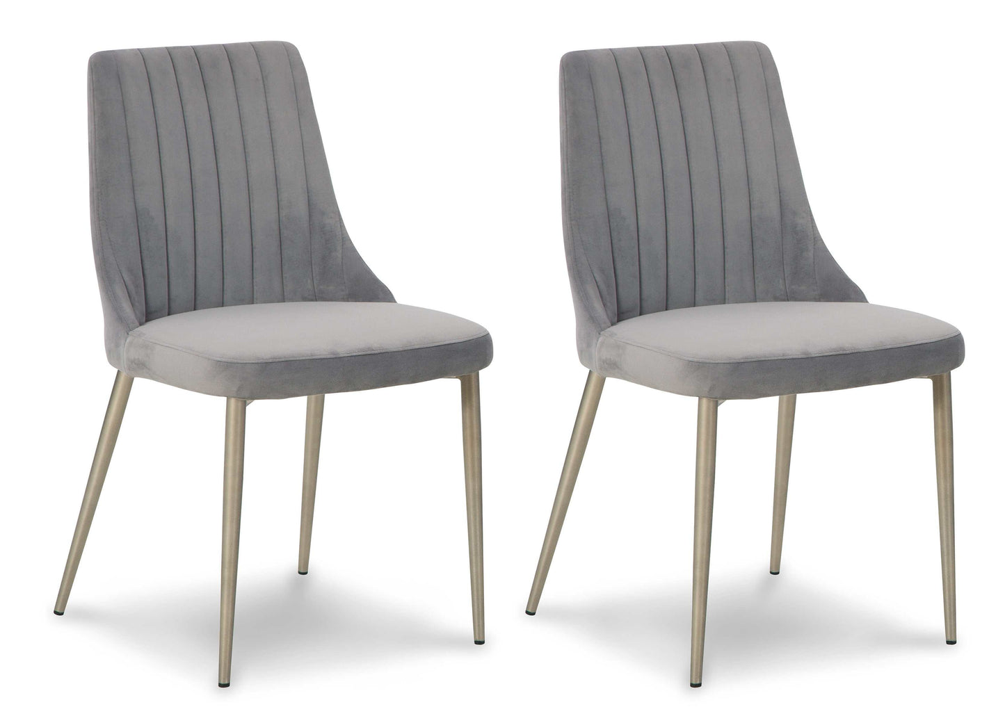 Barchoni Gray Velvet Dining Chair (Set of 2)