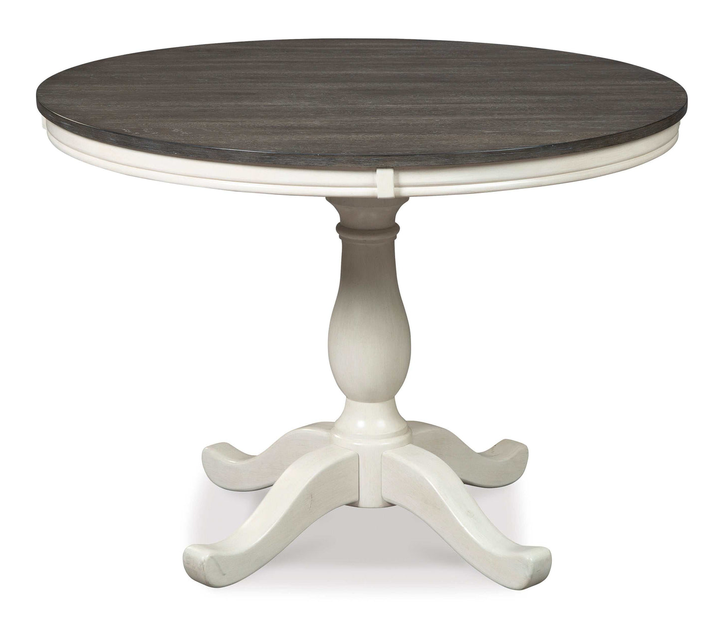 Nelling White & Dark Brown Round Dining Table