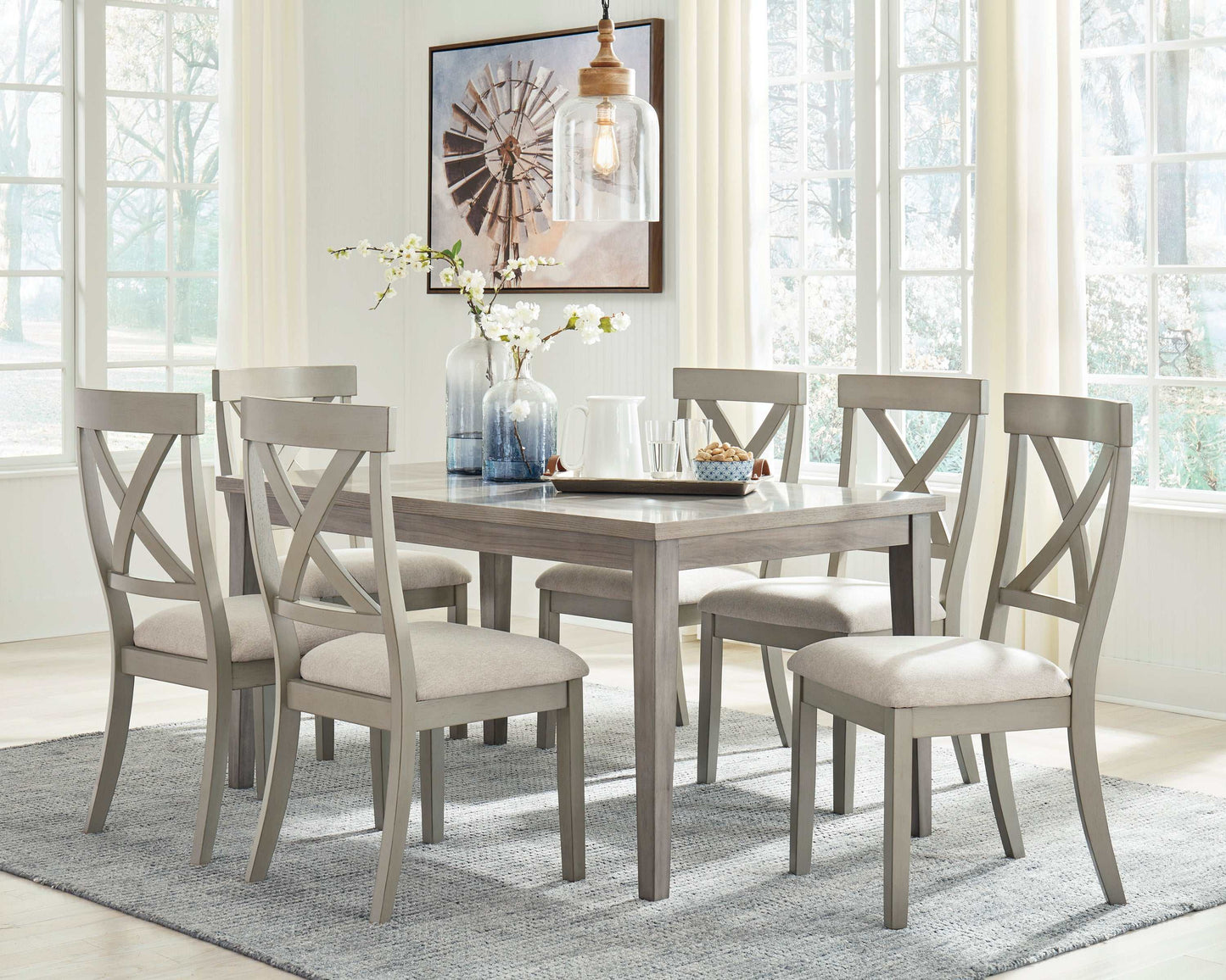 Parellen Gray Dining Room Set / 7pc