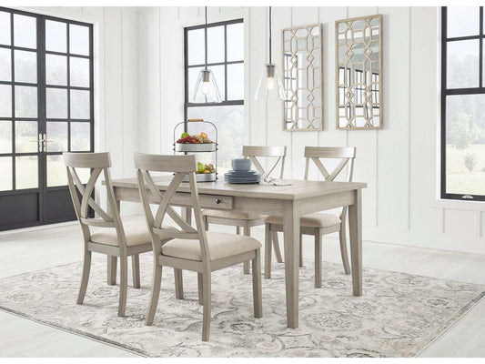 Parellen Gray Dining Room Set with Storage Table / 5pc