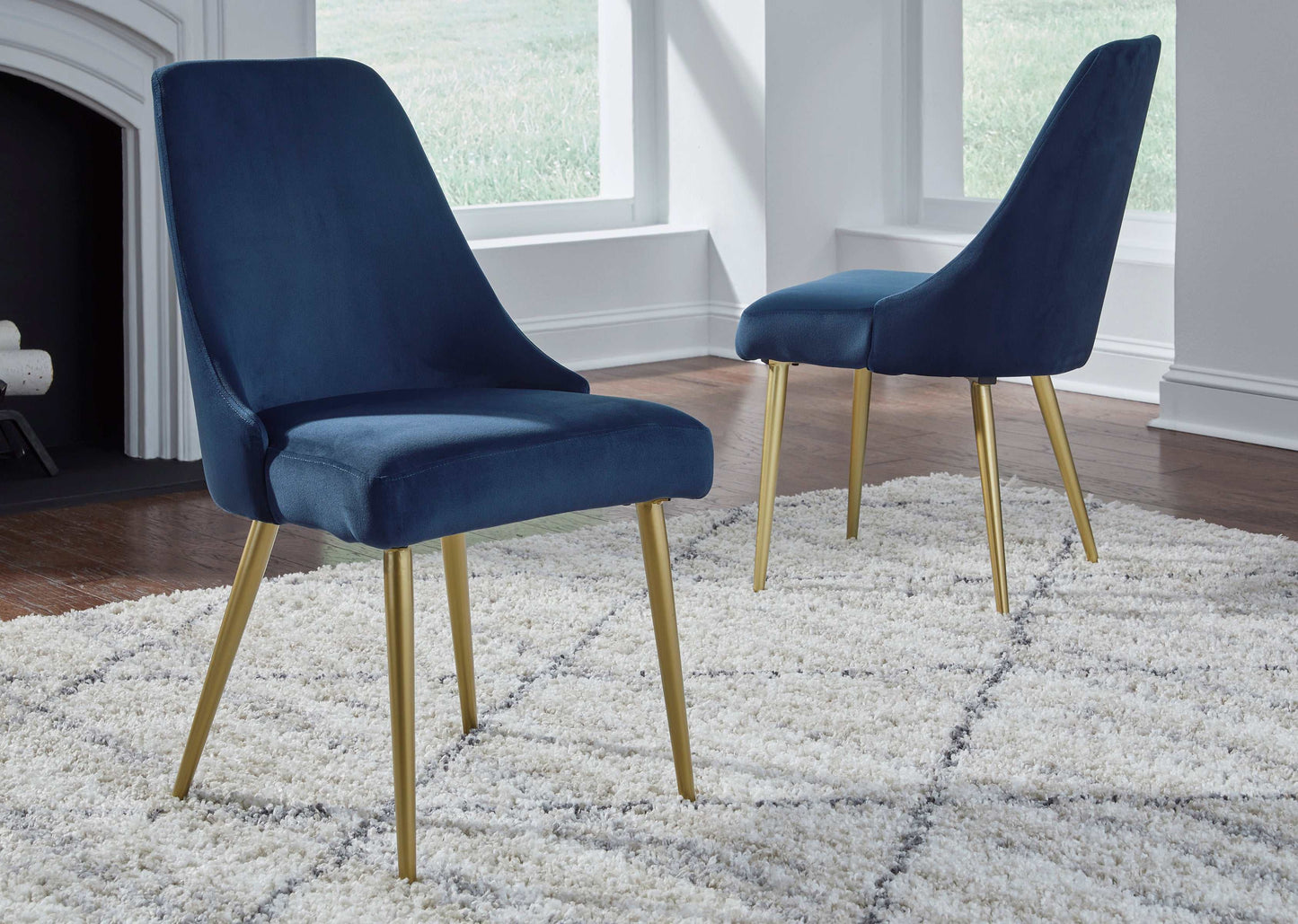 Wynora Blue & Gold Dining Chair (Set of 2)