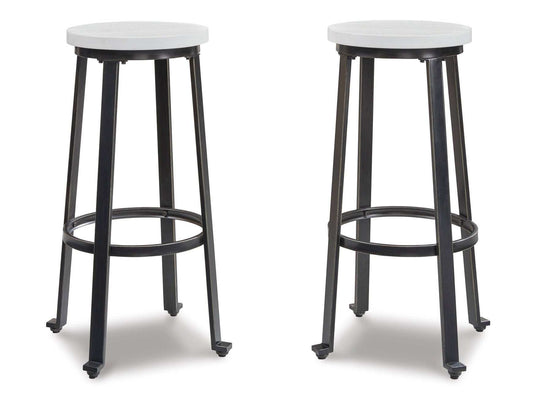 Challiman Vintage White Bar Height Bar Stool (Set of 2)