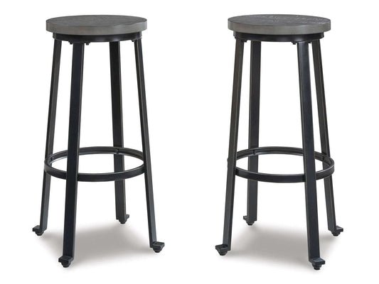 Challiman Antique Gray Bar Height Bar Stool (Set of 2)