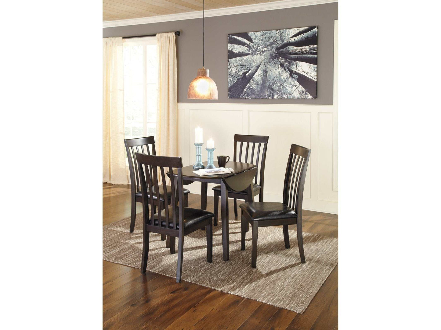 Hammis Dark Brown Dining Room Set / 5pc