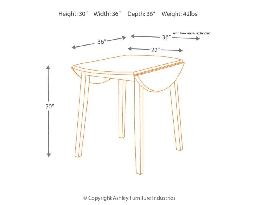 Hammis Dark Brown Drop Leaf Dining Table