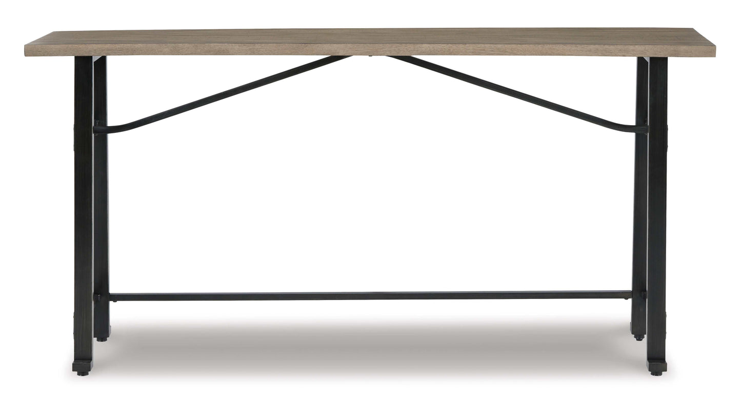 Lesterton Light Brown & Black Long Counter Table