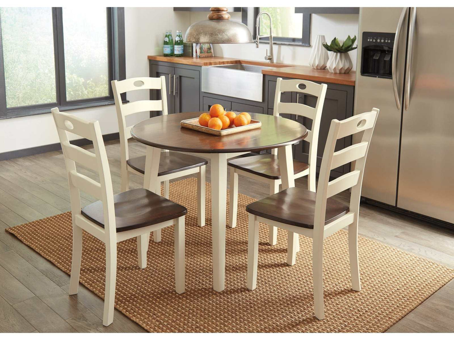 Woodanville Cream & Brown Dining Room Set / 5pc