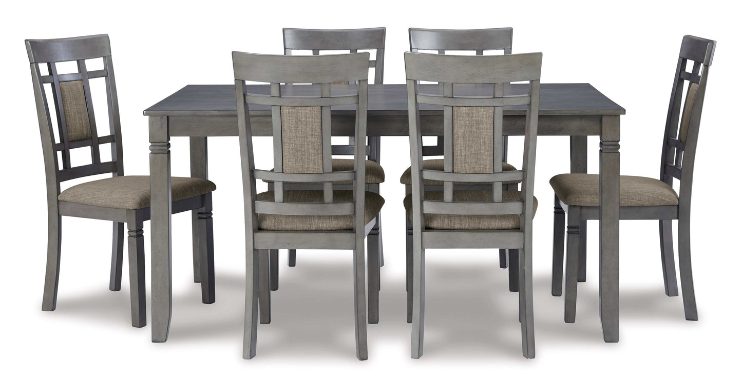 Jayemyer Charcoal Gray Dining Room Set / 7pc