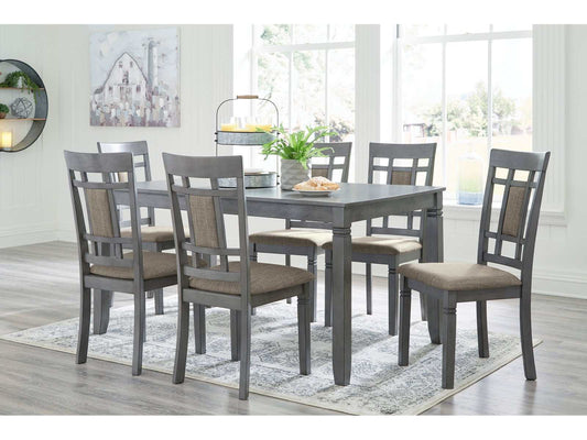 Jayemyer Charcoal Gray Dining Room Set / 7pc