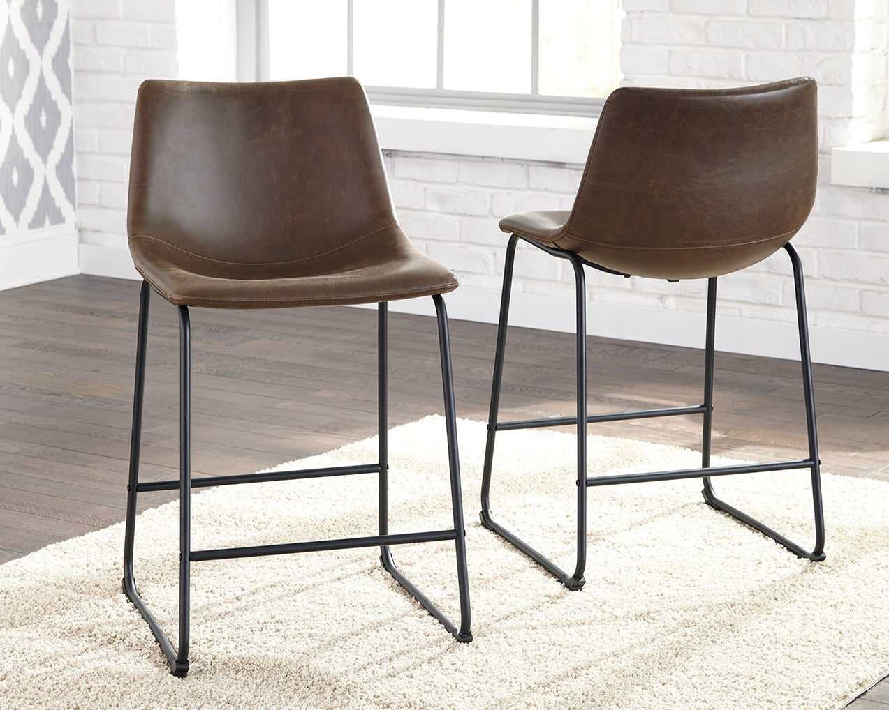 Centiar Brown Counter Height Bar Stool (Set of 2)