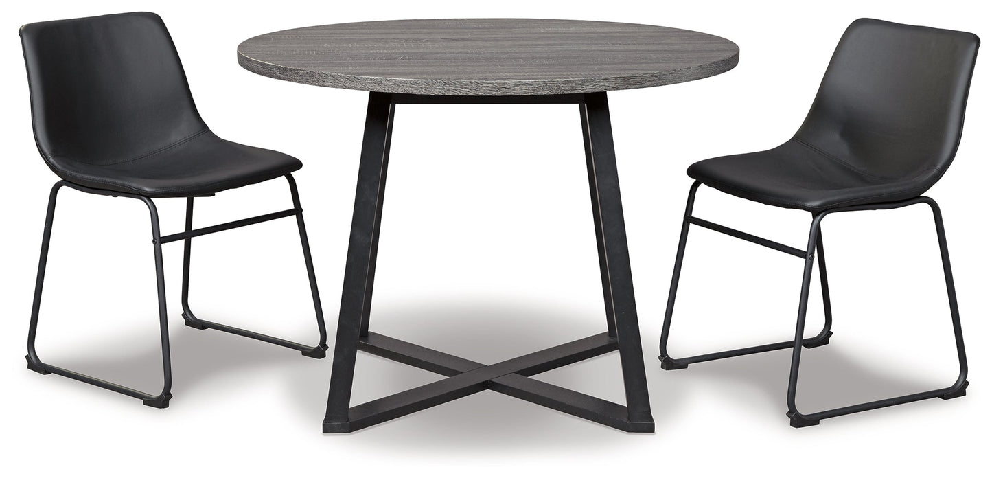 Centiar Black Dining Table and 2 Chairs