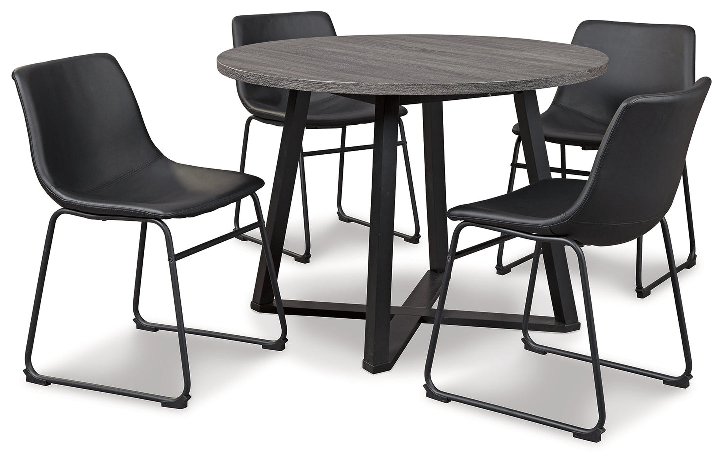 Centiar Black Dining Table and 4 Chairs
