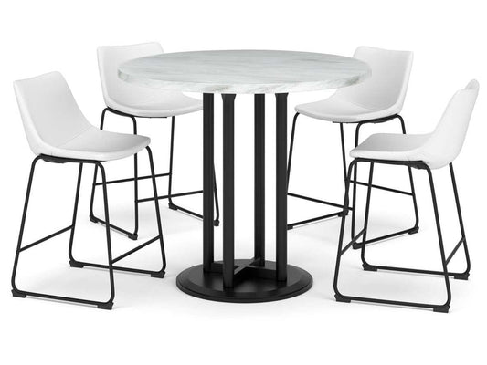 Centiar White & Black Counter Height Dining Room Set / 5pc