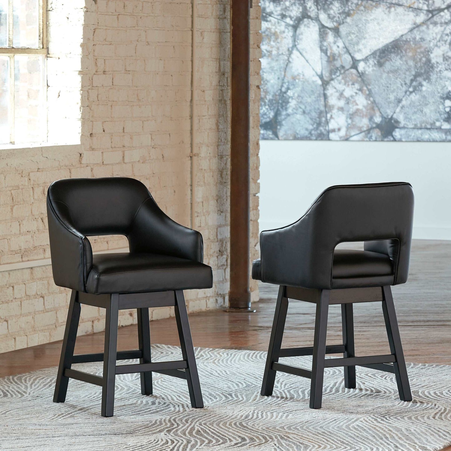 Tallenger Black Counter Height Chair (Set of 2)