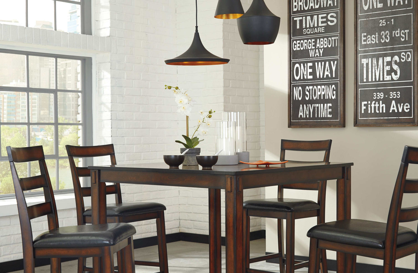 Coviar Brown Counter Height Dining Room Set (Set of 5)