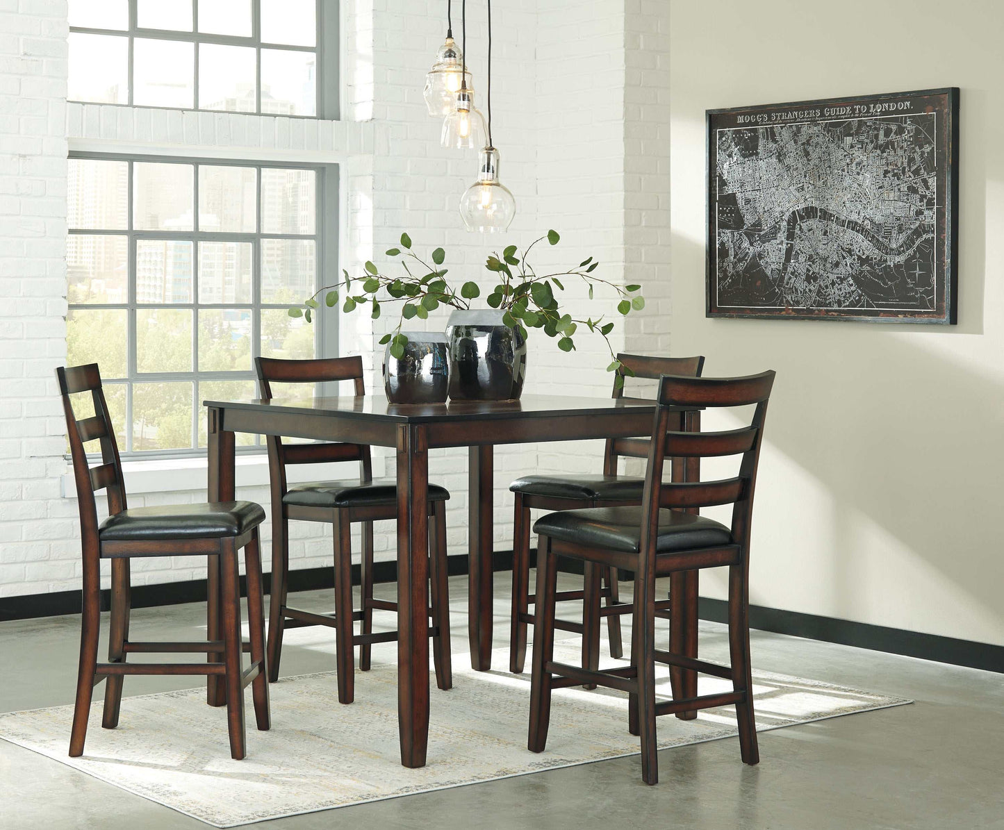 Coviar Brown Counter Height Dining Room Set (Set of 5)